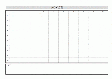 Excelで作成した100タスク表