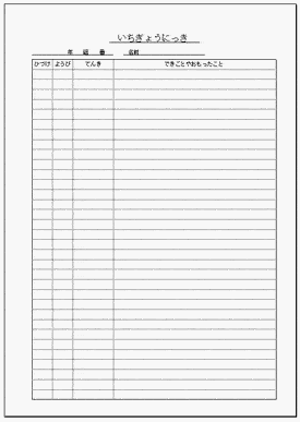 Excelで作成した一行日記